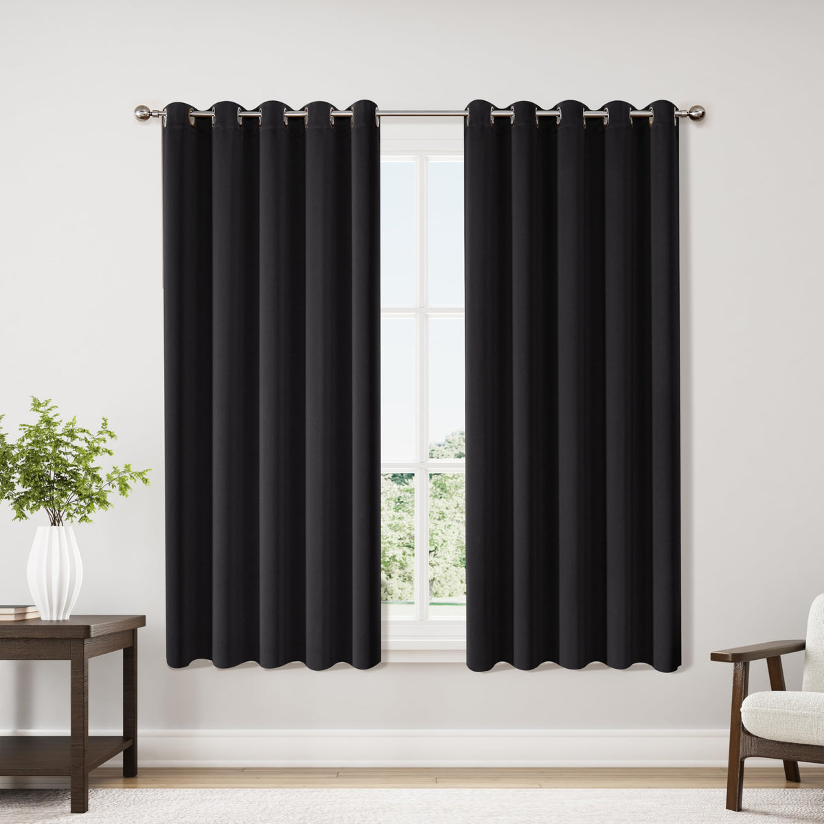 ChrisDowa Small Blackout Curtains for Kitchen and Bedroom 24 Inches Long