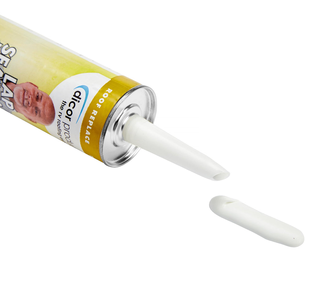 Dicor 501LSW-1 Self-Leveling Lap Sealant, White, 10.3 Oz, RV Roofing