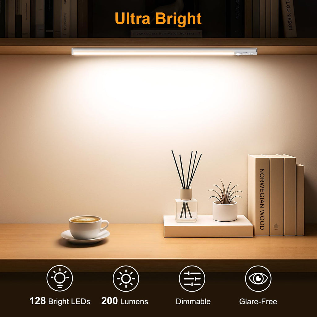 Gritin 10.2inch Under Cabinet Lighting Rechargeable 2 Pack