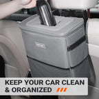 HOTOR Car Trash Can, Leakproof Car Organizer, 2-Gallon, Brown
