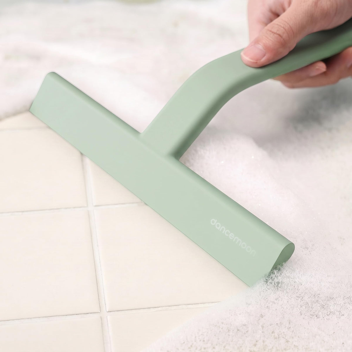 dancemoon JustHang Shower Squeegee with Built-in Hook, 10-Inch Black