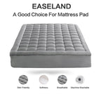 EASELAND King Size Mattress Pad Cotton Pillow Top Mattress Topper White