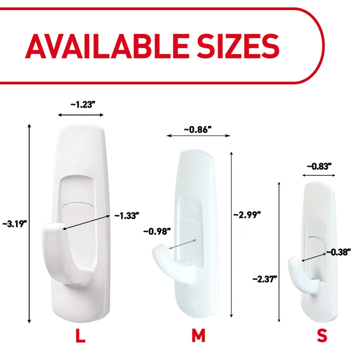 Command Large Utility Hooks, 7-Hooks, 12-Strips, Organize Damage-Free