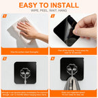 DDMY Adhesive Wall Hooks Clear 50lb(Max) Heavy Duty Hanging Sticky-10 Pack
