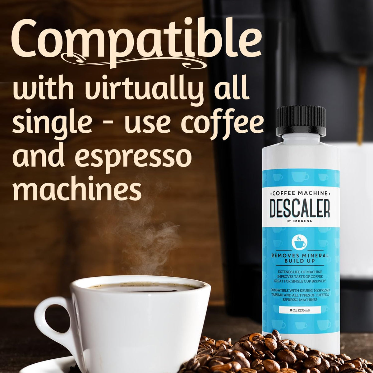 IMPRESA Coffee Machine Descaler, 2-Pack (1-Year Supply) Universal Descaling