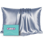 Gabire Mulberry Silk Pillowcases Set of 2, Both Sides Real Silk Pillowcase for Hair and Skin Prevent Acne Pillowcase Organic Silk Pillow case 2 Pack with Hidden Zipper, Navy Blue, Standard (20"×26")