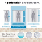 LiBa Shower Curtain PEVA 8G, 72x72 Inch Waterproof Clear
