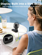 Aecooly Slim Portable Fan, Thin Handheld Fan, USB Rechargeable