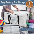6 Pack Extra Heavy Duty Large Moving Bags with Strong Zipper, Dark Blue