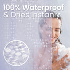 LiBa Shower Curtain PEVA 8G, 72x72 Inch Waterproof Clear