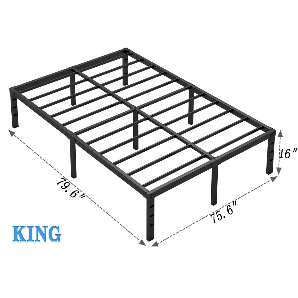 NEW JETO Metal Bed Frame,Queen Size Bed Frame with Storage Space,14 Inch