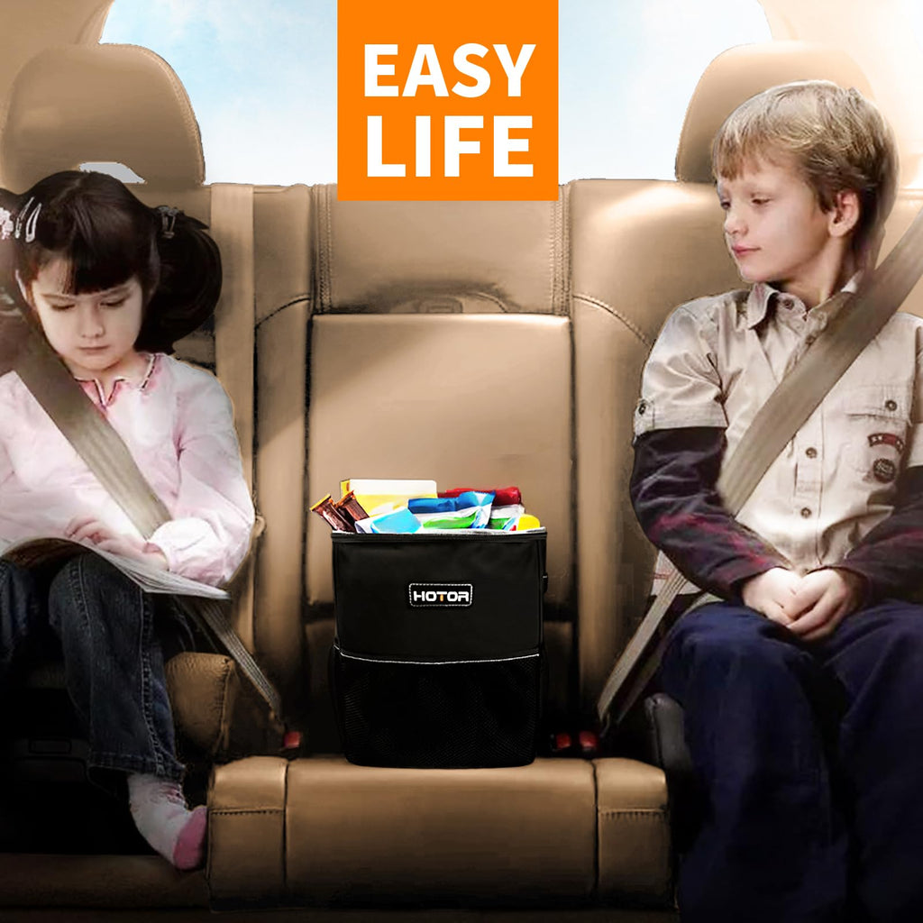 HOTOR Car Trash Can, Leakproof Car Organizer, 2-Gallon, Brown