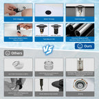 Hibbent Upgraded 3 in 1 Bathroom Sink Drain Strainer, Pop Up Stopper