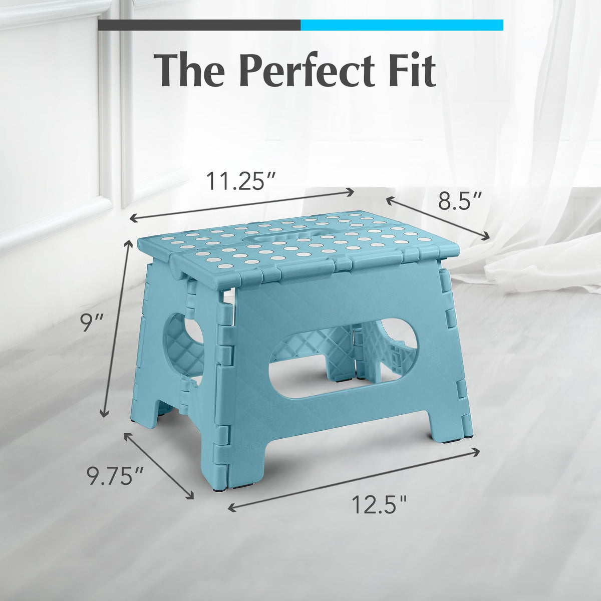 Handy Laundry Folding Step Stool 9 Inch, Pink, Non-Slip Holds 300 lbs