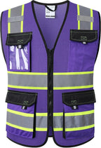 JKSafety Safety Vest for Men Women Hi Vis Reflective Vest JK220 PurpleB S