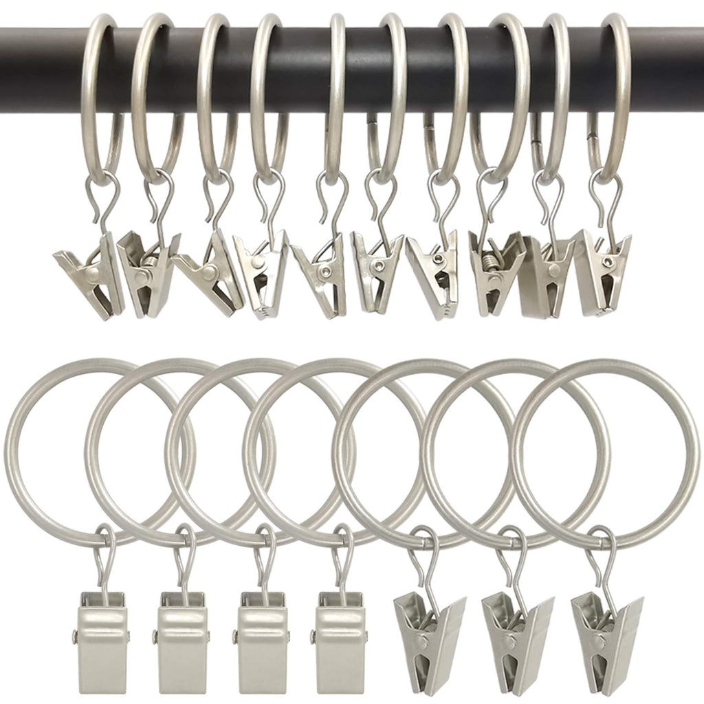 40 Pack Metal Curtain Rings with Clips, 1.5 in ID, Gold