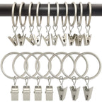40 Pack Metal Curtain Rings with Clips, 1.5 in ID, Gold