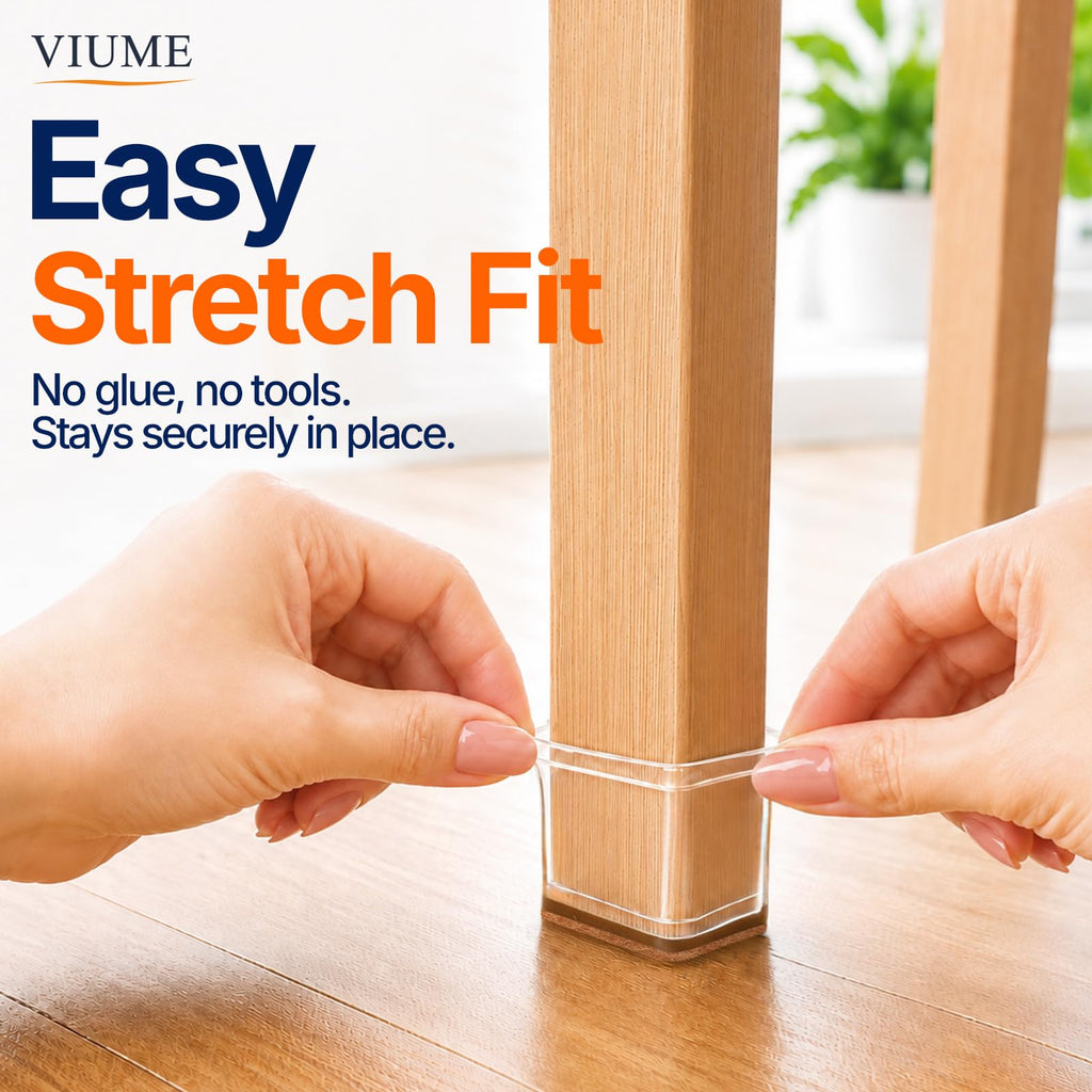 VIUME 24 Pcs Chair Leg Floor Protectors for Hardwood Floors Round