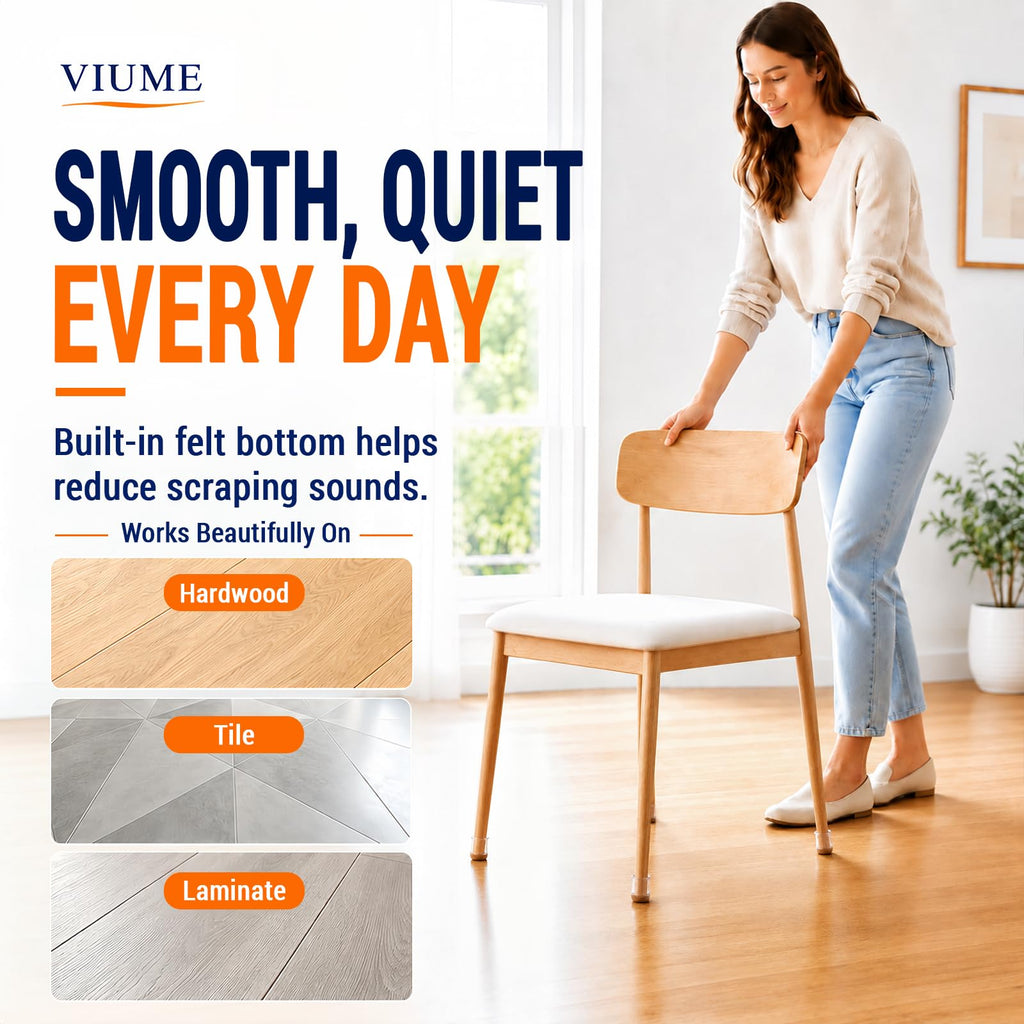 VIUME 24 Pcs Chair Leg Floor Protectors for Hardwood Floors Round