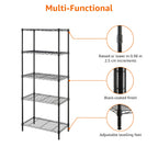 Amazon Basics 5-Shelf Tower Adjustable Storage Shelving Unit, Chrome, 16" x 16" x 54", 150 lbs Per Shelf