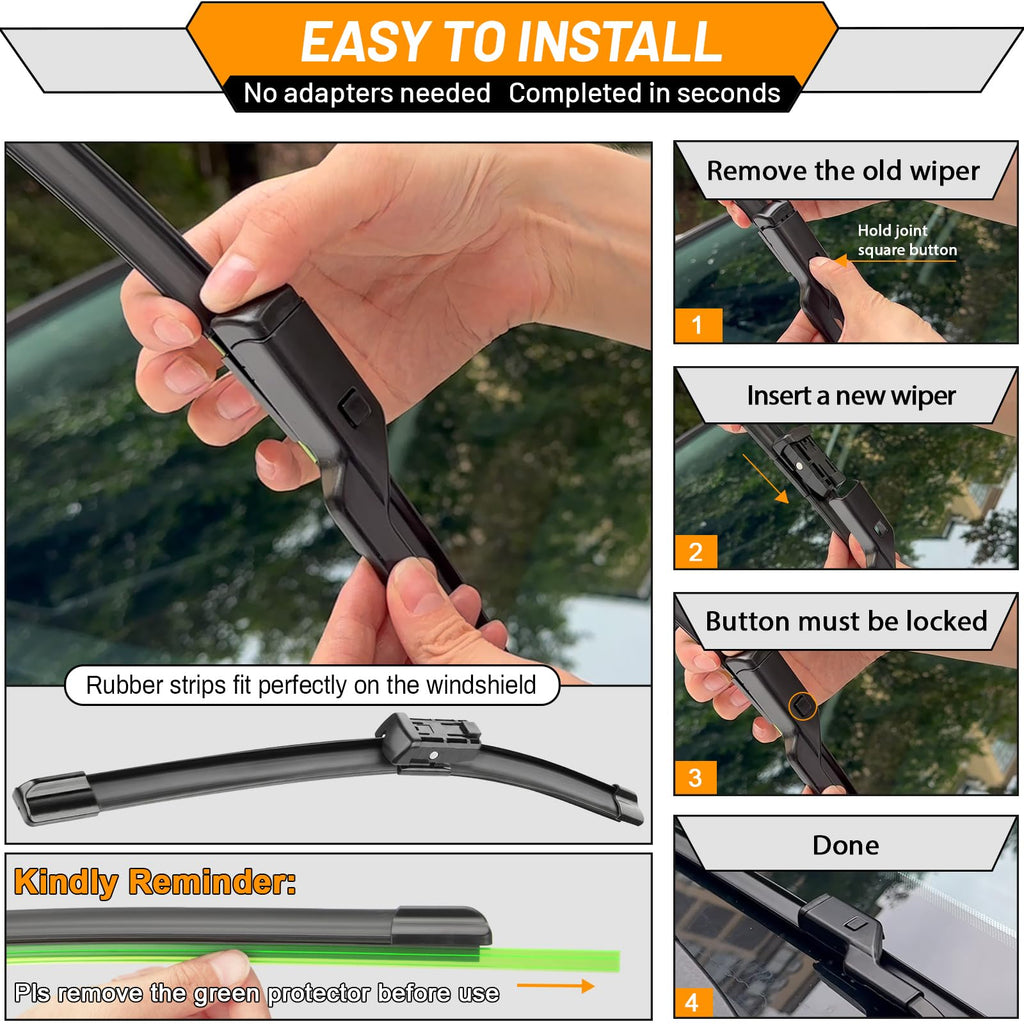 AUTOBOO Windshield Wiper Blade Replacement for Toyota RAV4 Mazda 5
