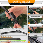 AUTOBOO Windshield Wiper Blade Replacement for Toyota RAV4 Mazda 5