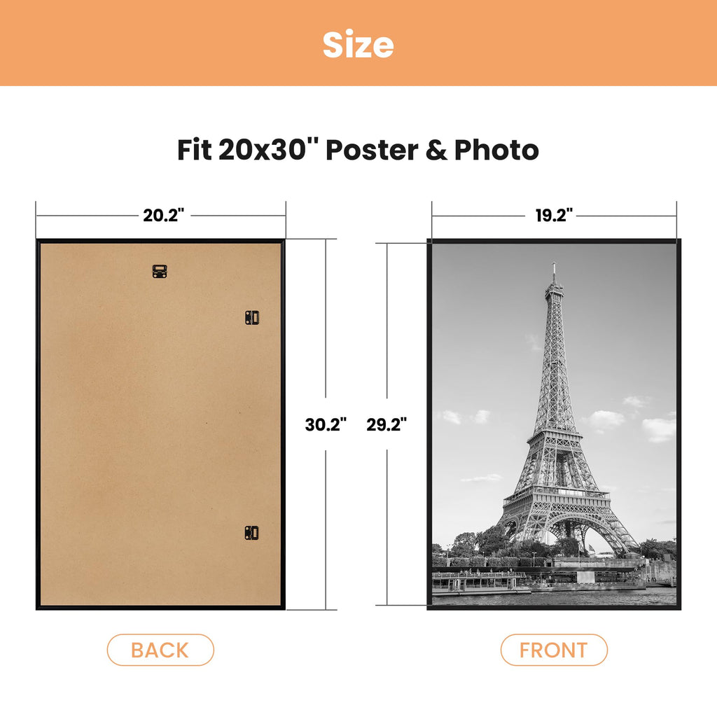 upsimples 12x16 Poster Frame, Easy Slide-In Assembly, White, 3 Pack