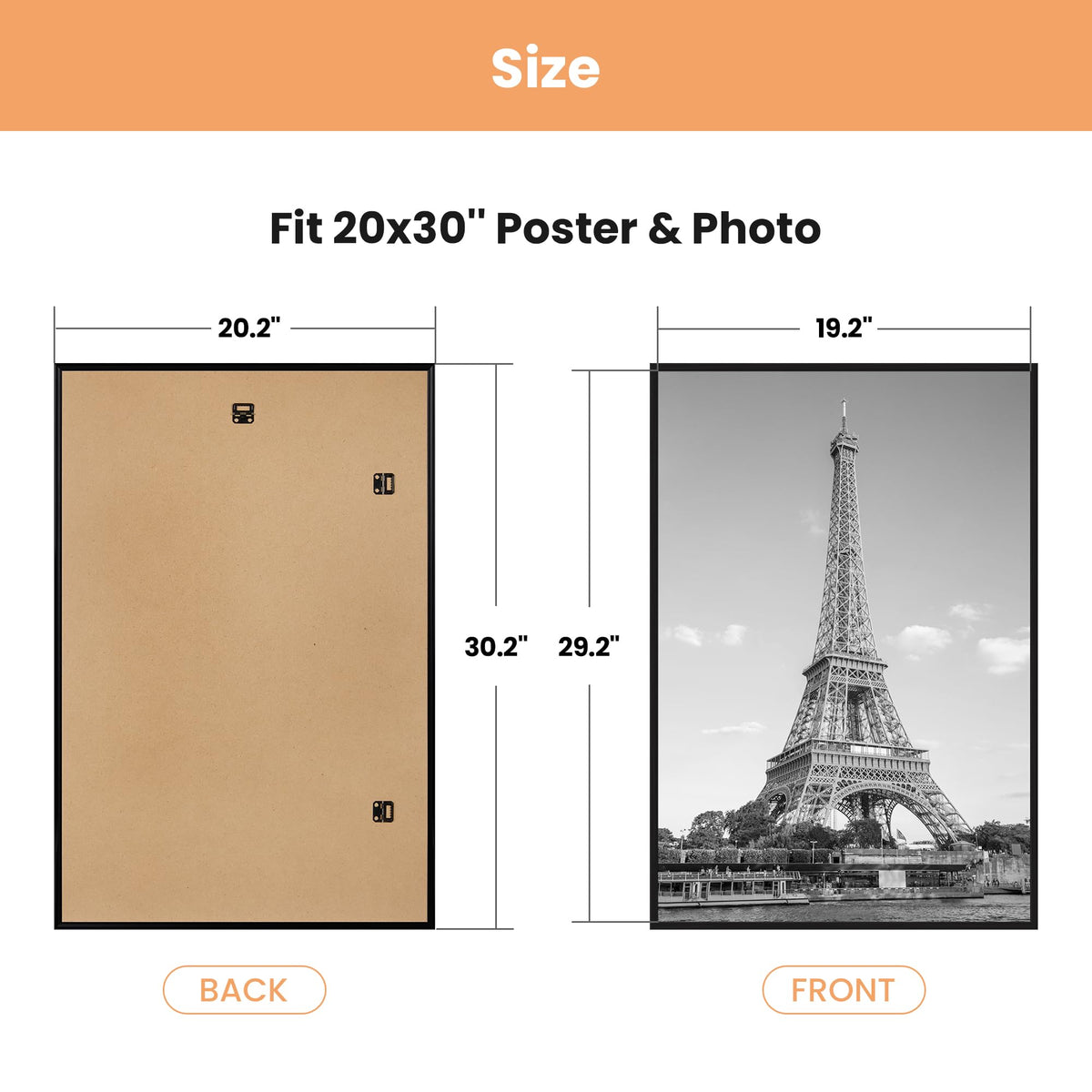 upsimples 12x16 Poster Frame, Easy Slide-In Assembly, White, 3 Pack