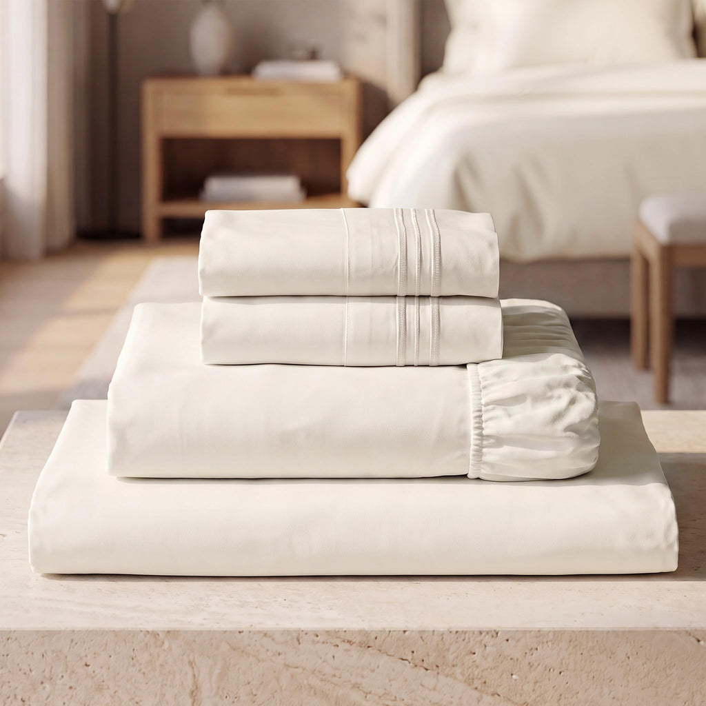 Mellanni Iconic 4-Piece Bed Sheet Set, 16" Deep Pocket (Queen, White)