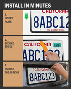 Aujen Silicone License Plate Frames Black, 1 Pack Car License Plate Frame, Universal US Car Black License Plate Holders Brackets Rust-Proof, Rattle-Proof, Weather-Proof Car Accessories(Black)