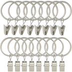40 Pack Metal Curtain Rings with Clips, 1.5 in ID, Gold