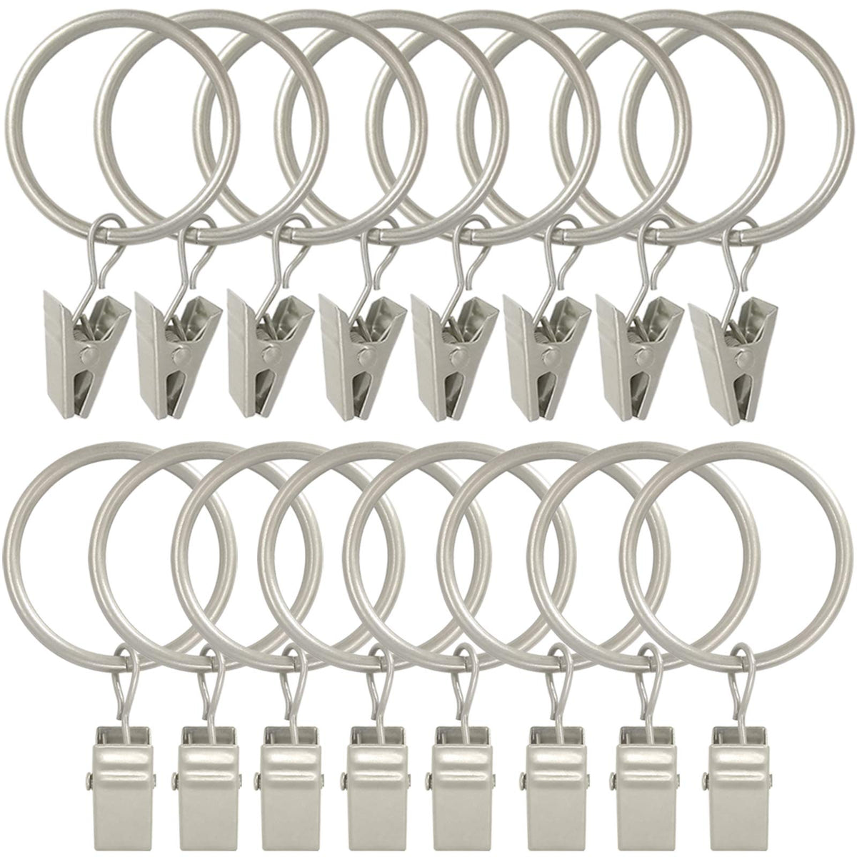 40 Pack Metal Curtain Rings with Clips, 1.5 in ID, Gold