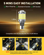 AUXITO 194 LED Bulbs for License Plate Light 168 175 2825 W5W T10 24-SMD 3014 Chipsets 6000K White for Car Dome Door Map Dash Courtesy Cargo License Plate Lights, Pack of 2