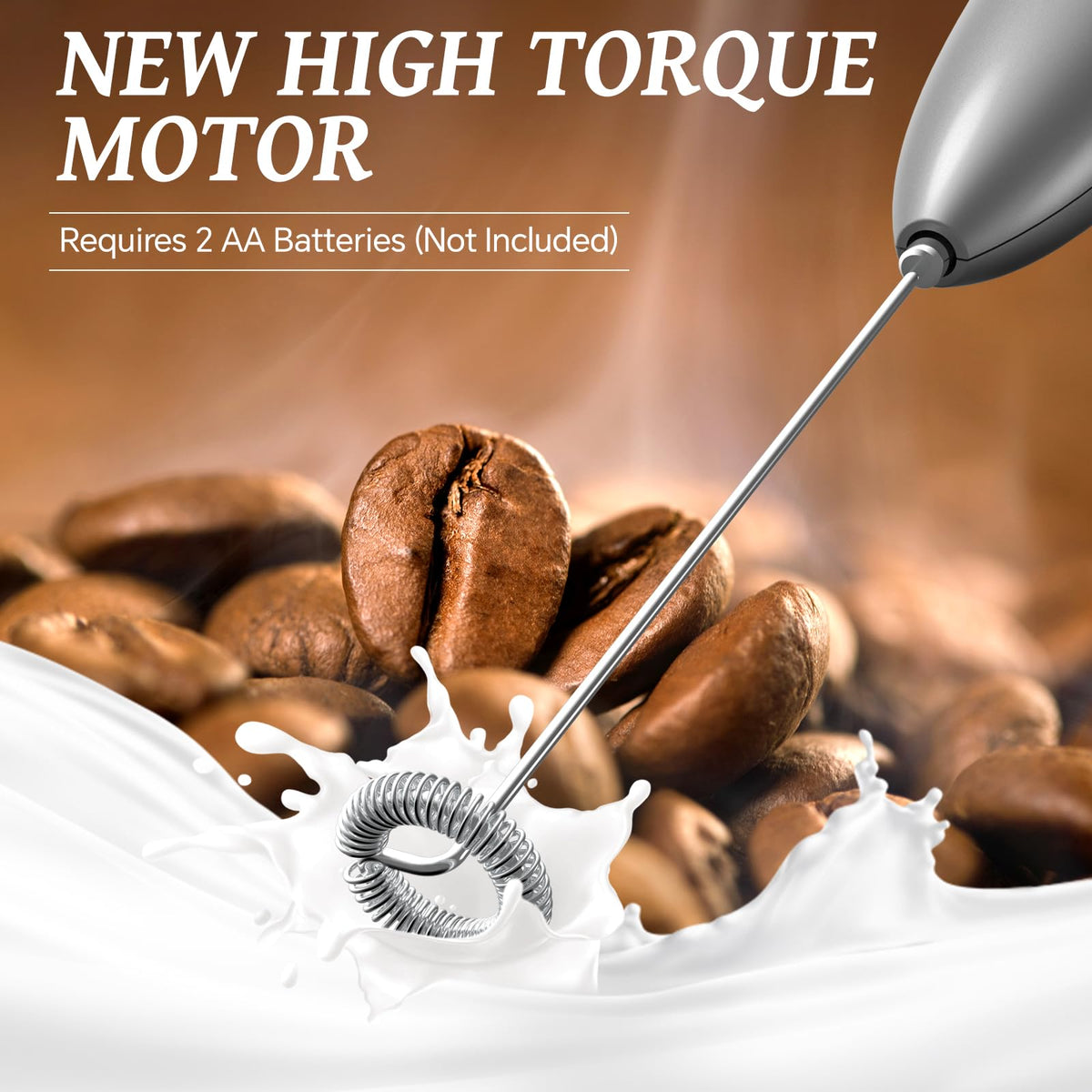 SIMPLETASTE Milk Frother Handheld Electric Foam Maker Battery Operated