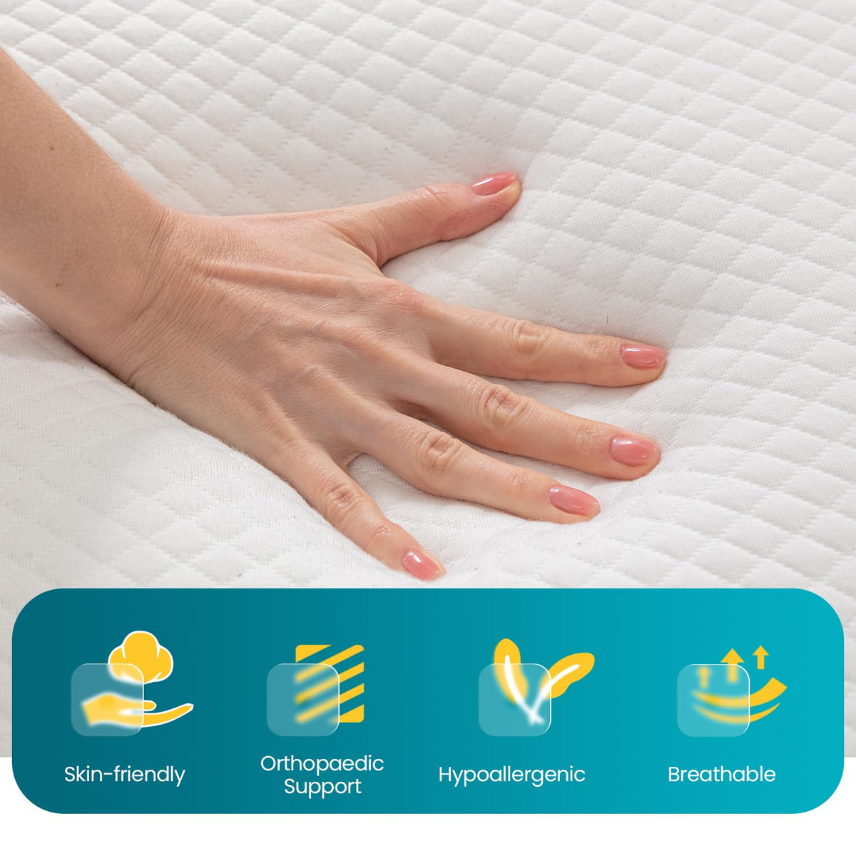FDW | 5 Inch Twin Mattress | Medium Firm | Gel Memory Foam | White