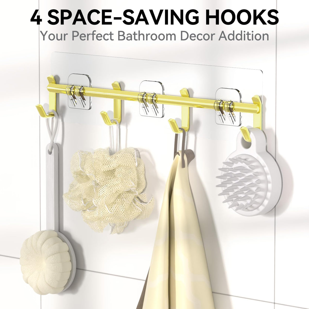 YASONIC Shower Caddy Adhesive, Rustproof Shower Shelves for Inside Shower