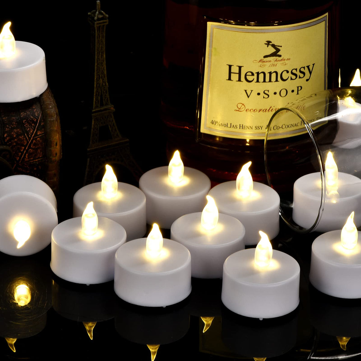 Battery Operated LED Tea Lights Flameless Flickering Candles 12PACK