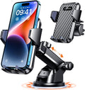 VANMASS【85+LBS Strongest Suction & Military-Grade Ultimate Car Phone Mount【Patent Safety Certs】 Cell Phone Holder for Dash Windshield Vent for iPhone 18 17 Pro Max Automobile Interior Sets, Ink Black