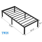 NEW JETO Metal Bed Frame,Queen Size Bed Frame with Storage Space,14 Inch