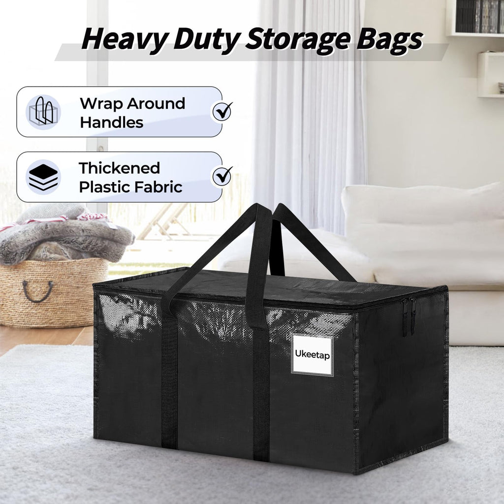 ukeetap 8 Pack Extra Large Clothes Storage Bins with Lids, Clear