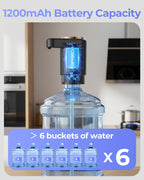 Water Jug Pump for 5 Gallon Bottle – Portable Electric USB-C Charging Dispenser, Dual Powerful Motors, Fast Flow, Fits 2-5 Gallon Jugs – Ideal for Home, Office, Camping, RV, Black