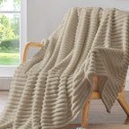 BEDELITE Ribbed Full Size Blanket for Bed, Olive Green, 84"x90"