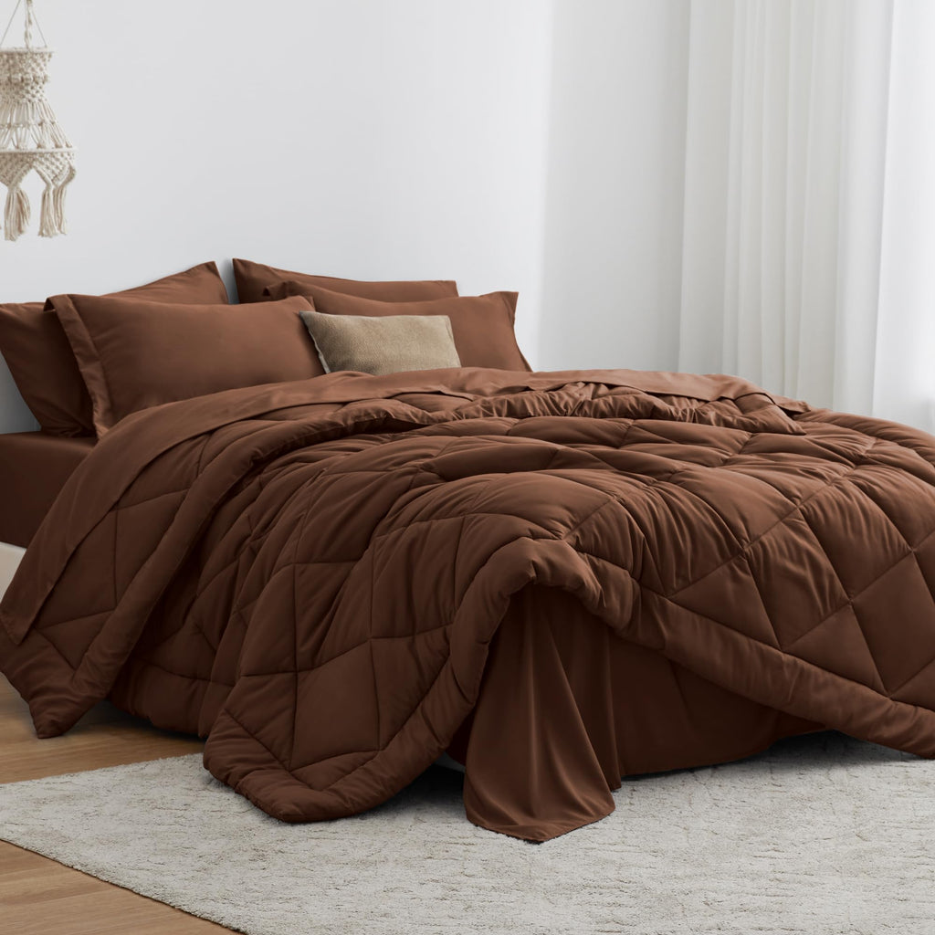Love's cabin Twin Comforter Set, 5 Pieces Bed in a Bag, Aqua