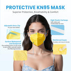 akgk KN95 Face Mask 50 PCS, Breathable Protection Masks, 5-Ply KN95 Black Masks, Cup Dust Safety Masks
