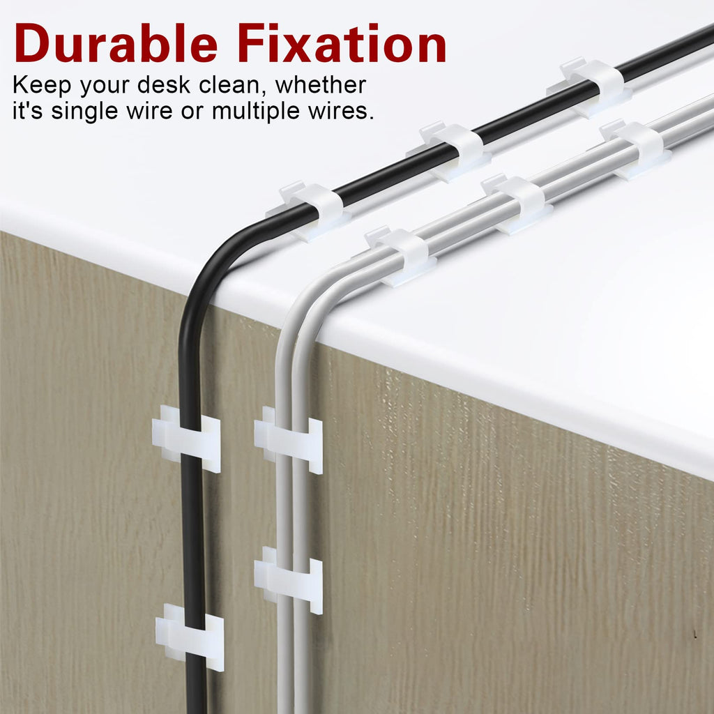 XHF 60PCS 5/8” Clear Adhesive Cable Wire Wall Light Clips, Cord Holder