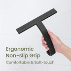 dancemoon JustHang Shower Squeegee with Built-in Hook, 10-Inch Black