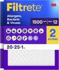 Filtrete 20x25x1 Air Filter, MERV 12, MPR 1500, 2 HVAC Filters