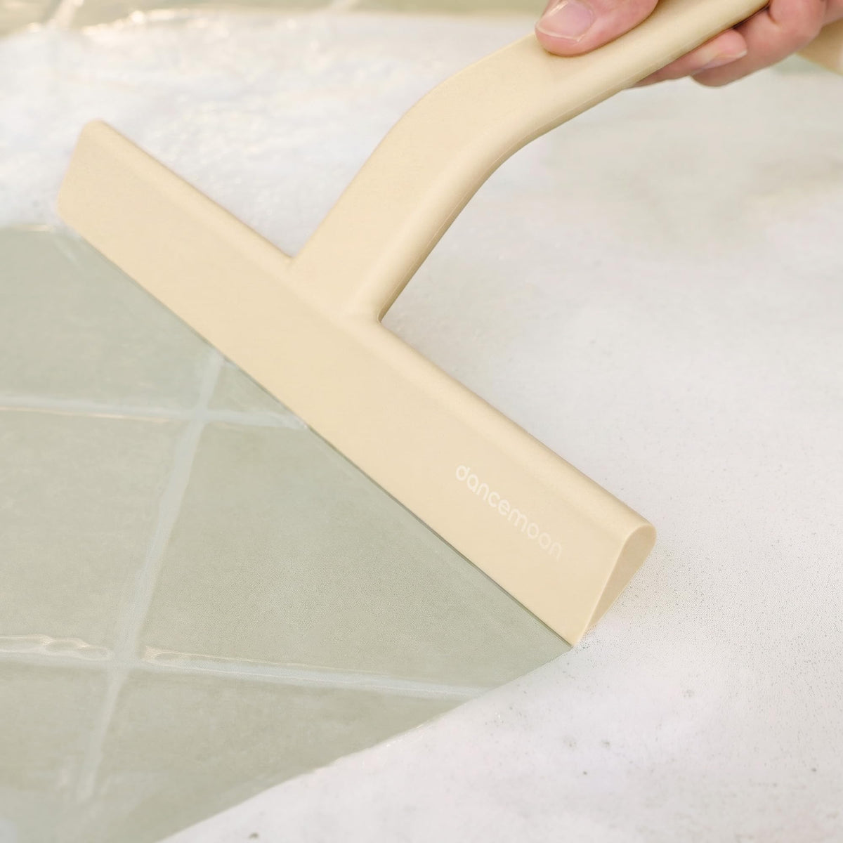 dancemoon JustHang Shower Squeegee with Built-in Hook, 10-Inch Black