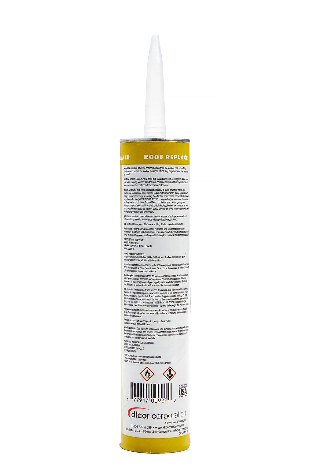 Dicor 501LSW-1 Self-Leveling Lap Sealant, White, 10.3 Oz, RV Roofing