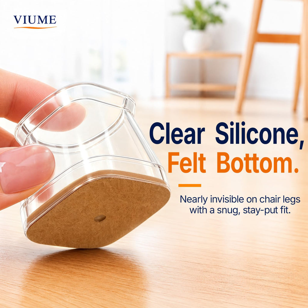 VIUME 24 Pcs Chair Leg Floor Protectors for Hardwood Floors Round